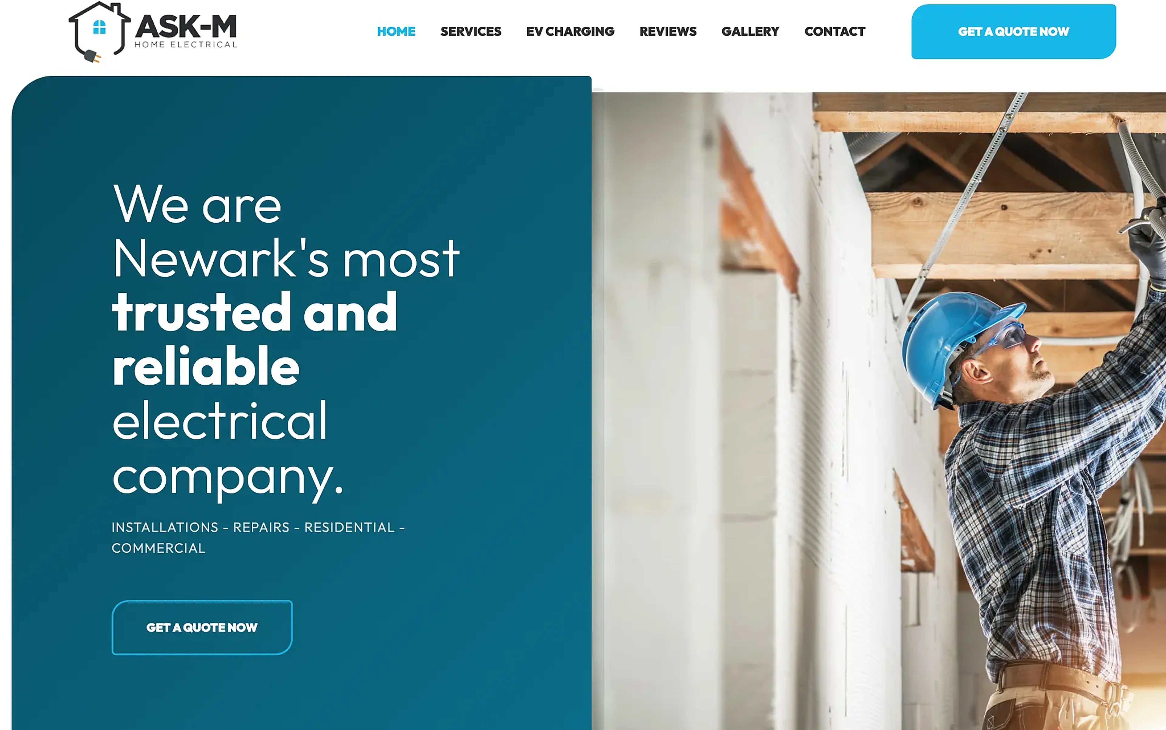 Ask-M Electrical website before redesign
