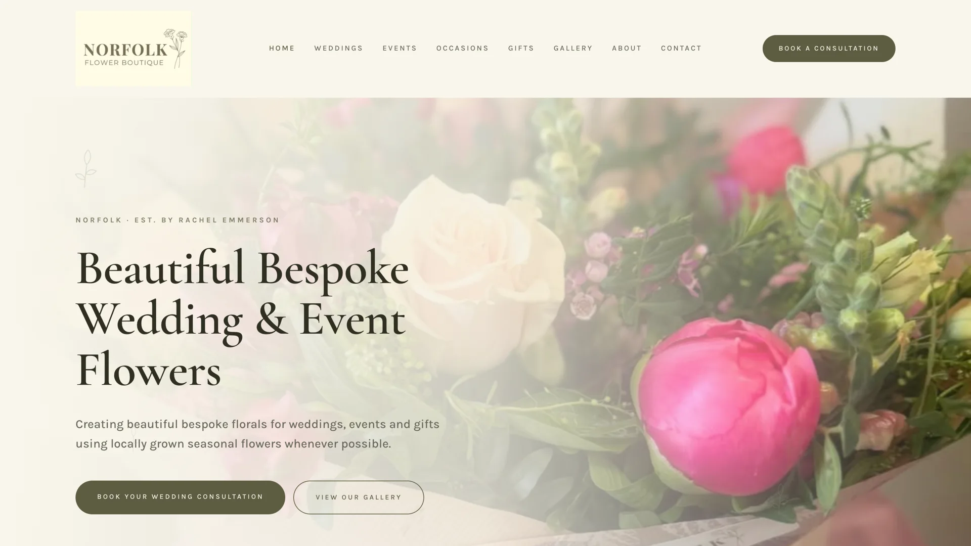 Norfolk Flower Boutique website designed by E.A Profit Improvements