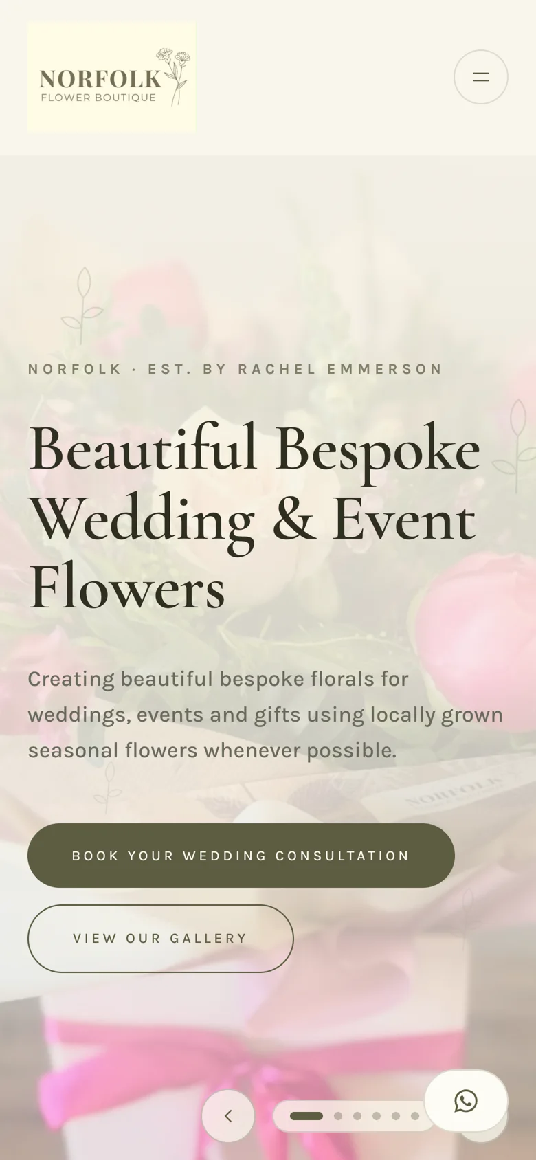 Norfolk Flower Boutique mobile website by E.A Profit Improvements