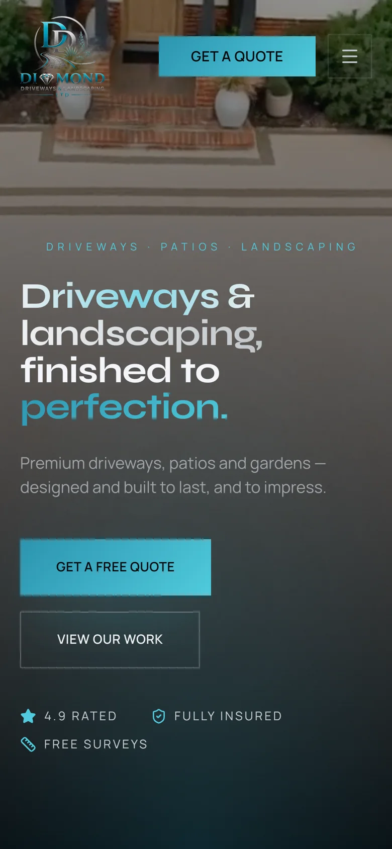 Diamond Driveways mobile website by E.A Profit Improvements