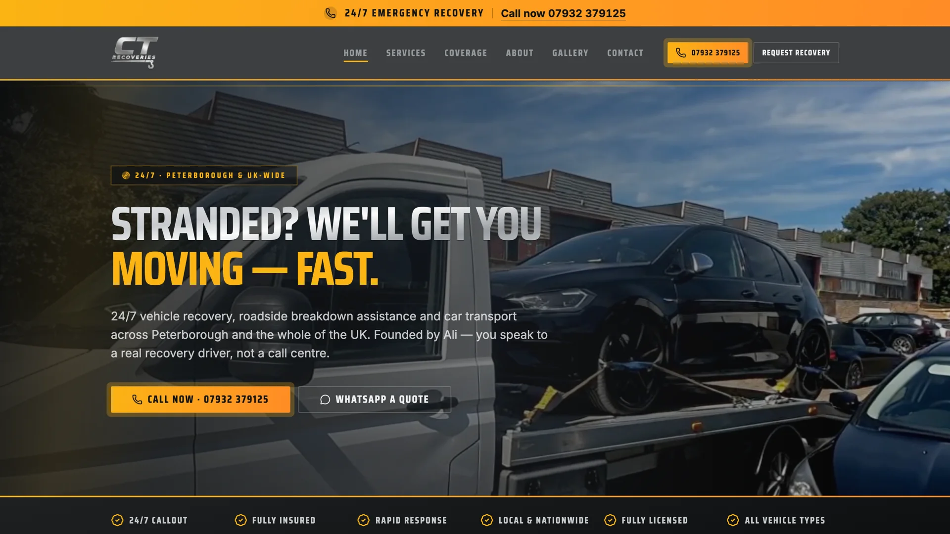 CT Recovery website designed by E.A Profit Improvements